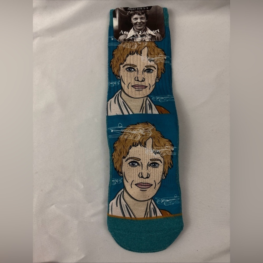 Good Luck Socks Womens Amelia Earhart NWT 5-9 Rare - Picture 3 of 4
